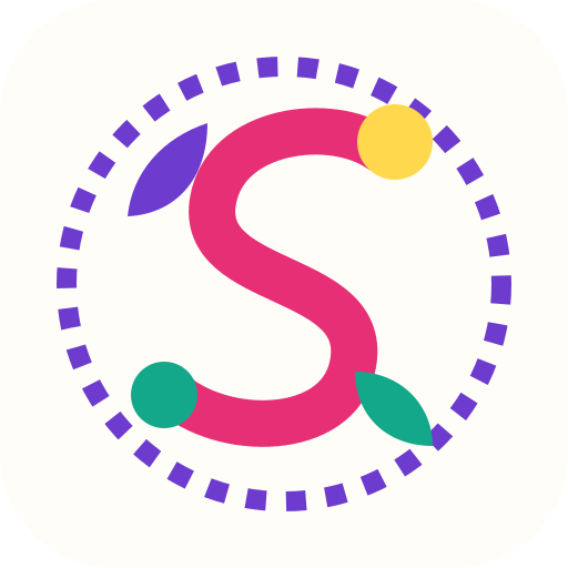 Sugarune S logo icon with berry, mint and sun sugar trail colours